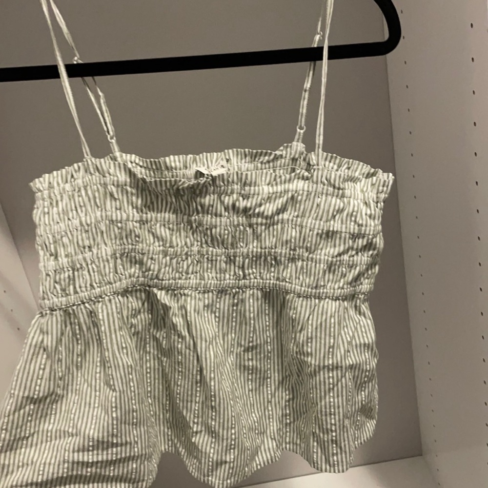 Light green/white striped tank. NWT!